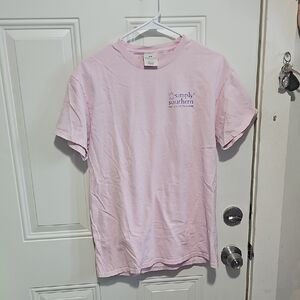Simply Southern Light Pink Short Sleeve Logo Tee - Women